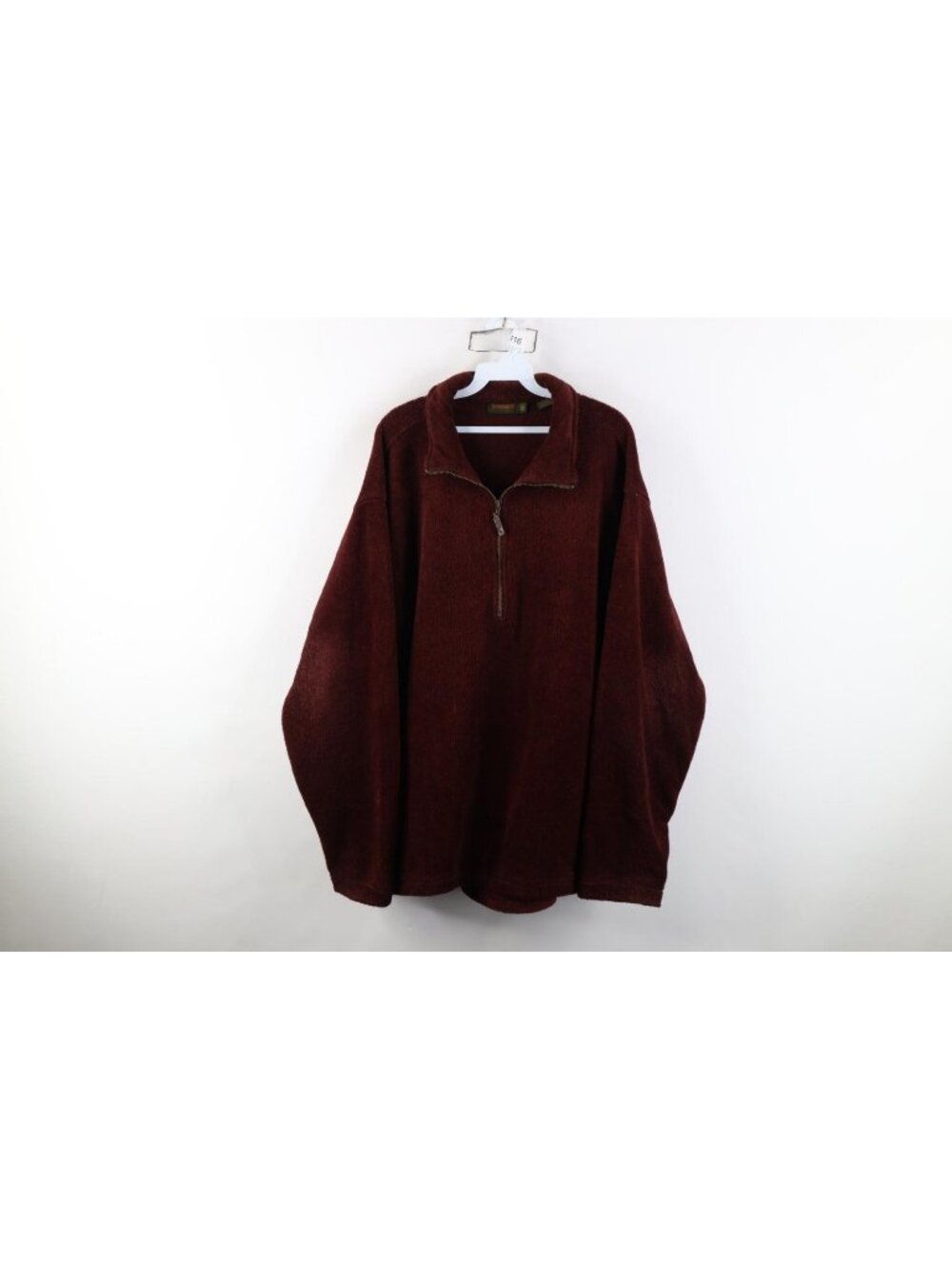 Vtg 90s Timberland Mens XL Blank Baggy Fleece 1/2 Zip Pullover Sweater Red USA